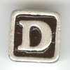 1 9mm Silver Slider - Letter "D"